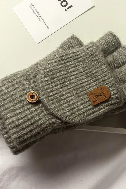 Zimowe rękawiczki dzianinowe bez palców z funkcją ekranu dotykowego unisex