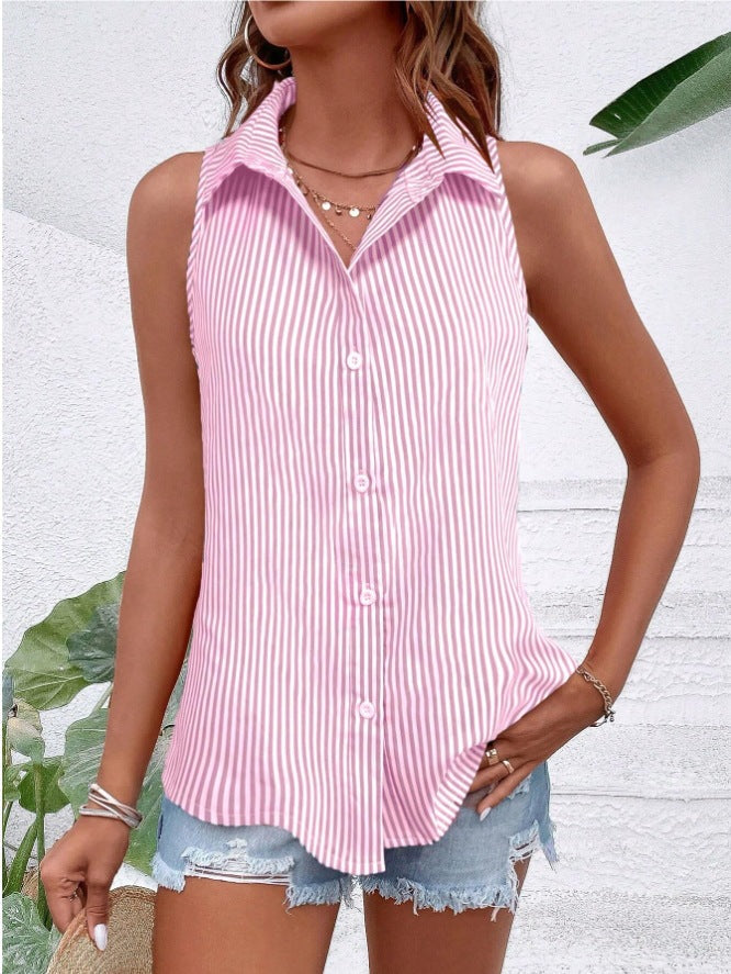 Bezrękawnik pasiasty | Kołnierz, letni styl