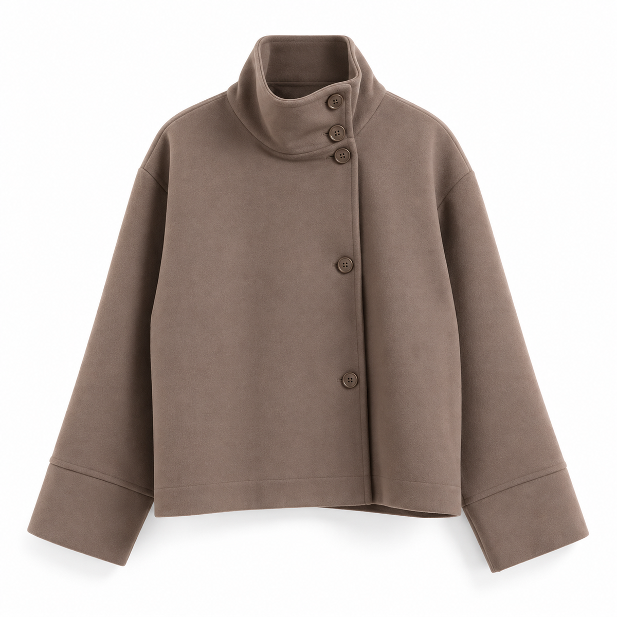 Płaszcz damski | Krótki, wełniany, taliowany | Elegancki fason, na guziki