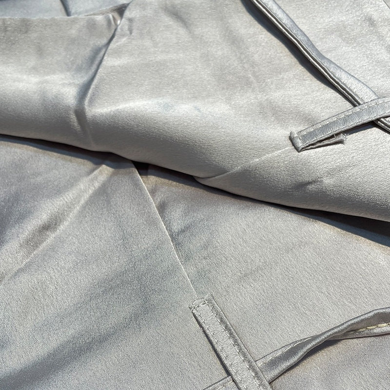 Dwuczęściowy Satynowy Komplet | Halter Top i Szerokie Spodnie