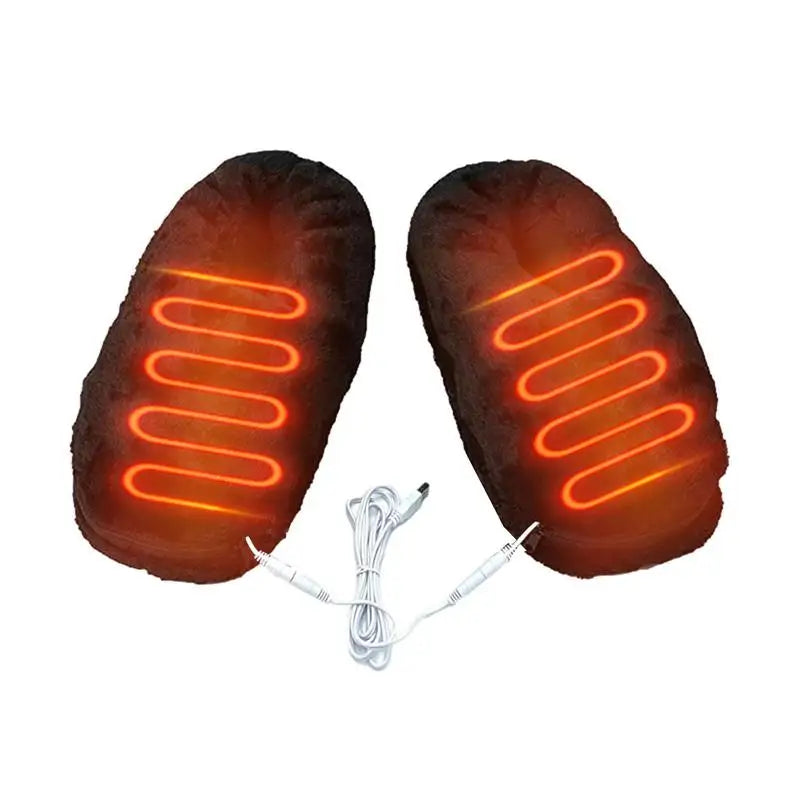 Zimowe kapcie ogrzewane USB pluszowe unisex rozmiary 35-46
