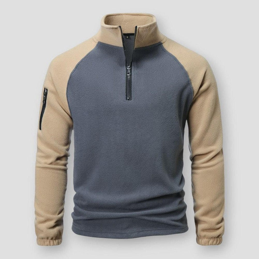 Solidny męski polarowy sweter ocieplający - ciepły - na zimę