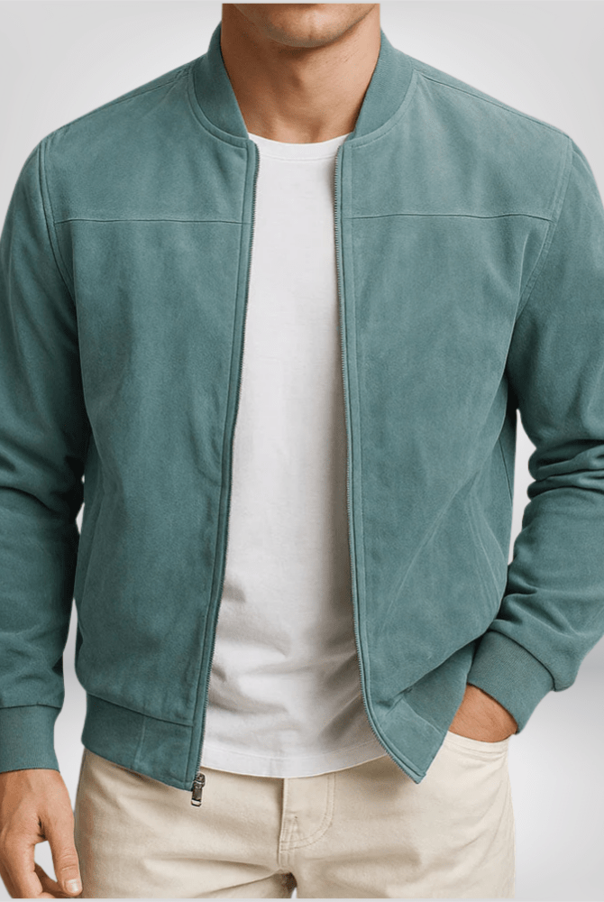 Kurtka Skórzana Męska Bomber | Dopasowany Krój, Minimalistyczny Design