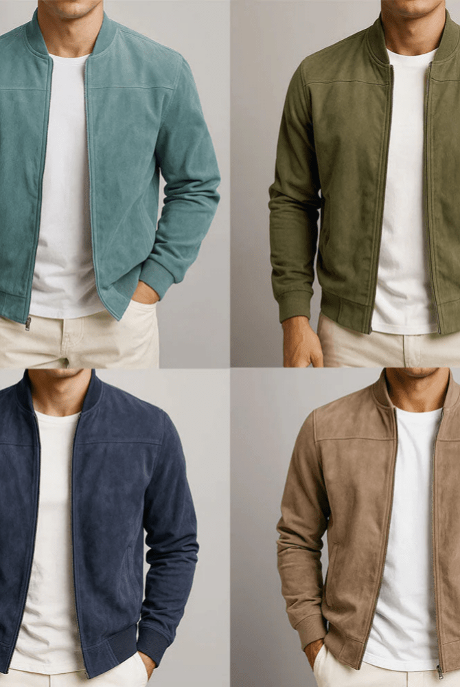 Kurtka Skórzana Męska Bomber | Dopasowany Krój, Minimalistyczny Design