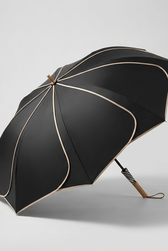 Parasol damski kwiatowy | Ochrona przed deszczem i UV | Drewniana rączka