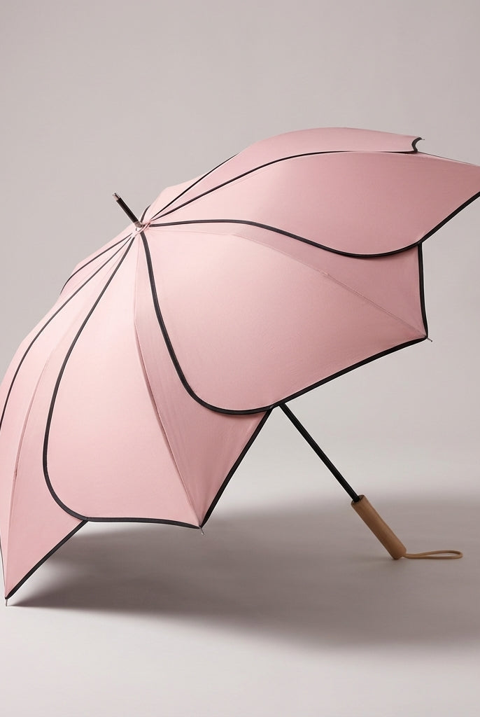 Parasol damski kwiatowy | Ochrona przed deszczem i UV | Drewniana rączka