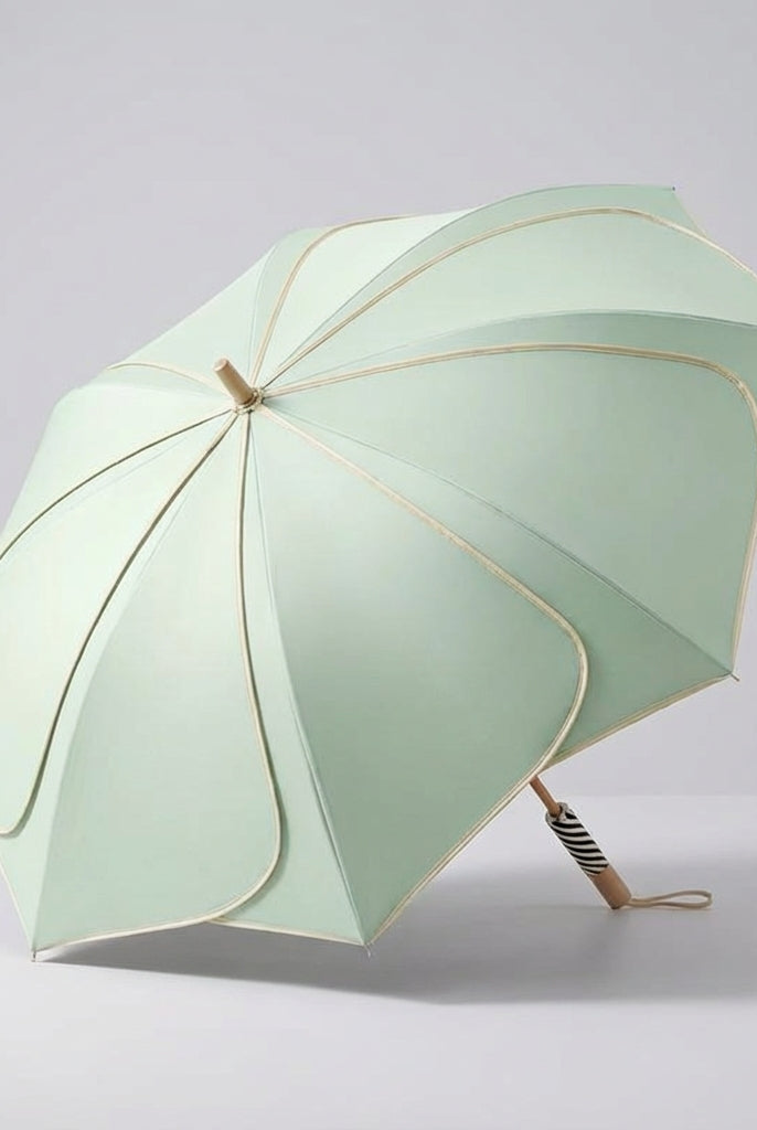 Parasol damski kwiatowy | Ochrona przed deszczem i UV | Drewniana rączka