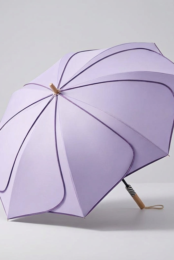 Parasol damski kwiatowy | Ochrona przed deszczem i UV | Drewniana rączka