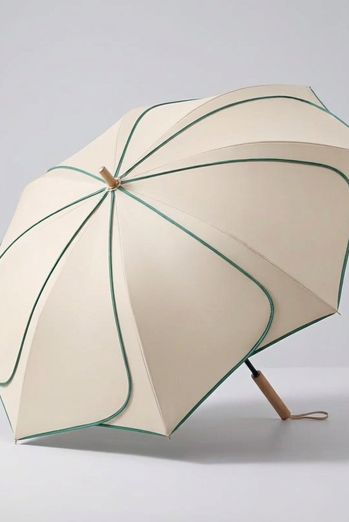 Parasol damski kwiatowy | Ochrona przed deszczem i UV | Drewniana rączka