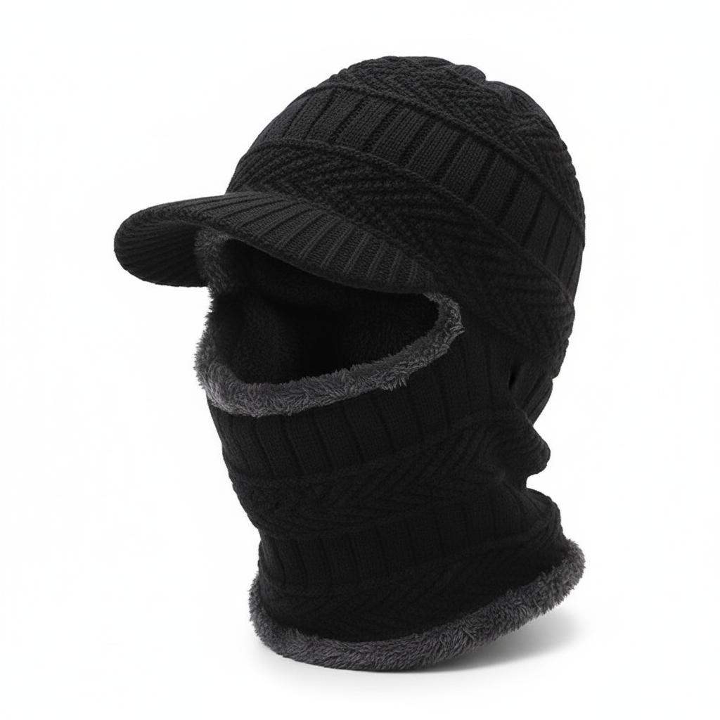 Zimowa czapka z ochroną twarzy i szyi elastyczna unisex