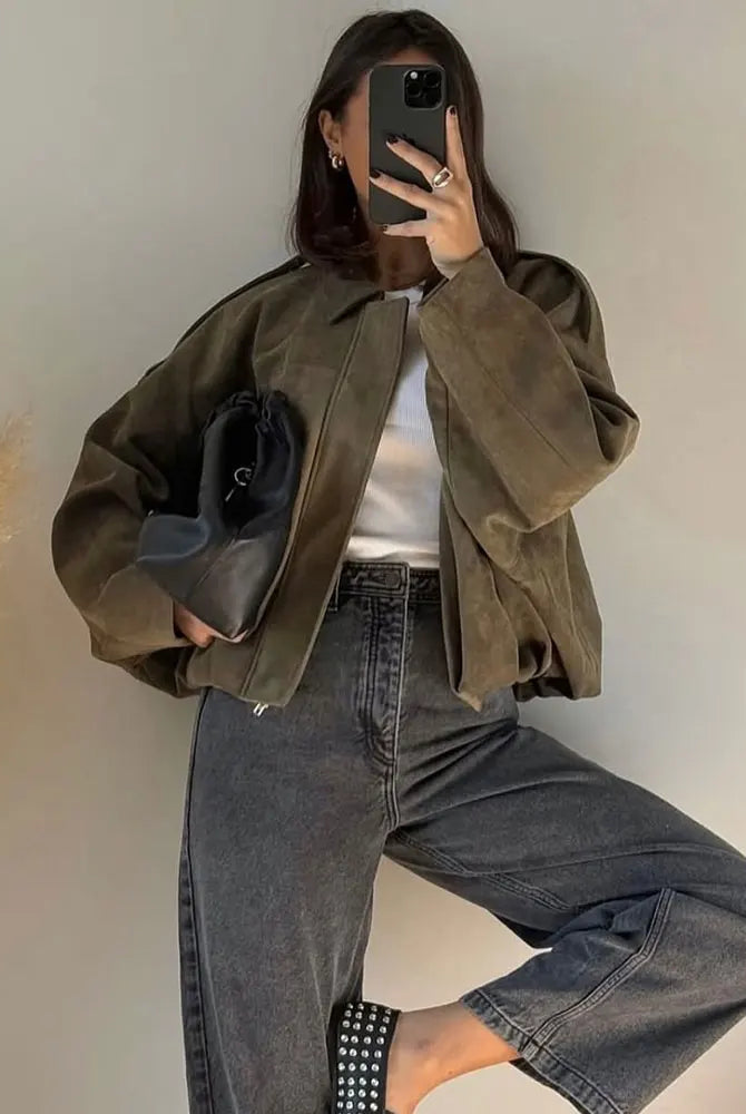Kurtka Bomber Oversized Vintage