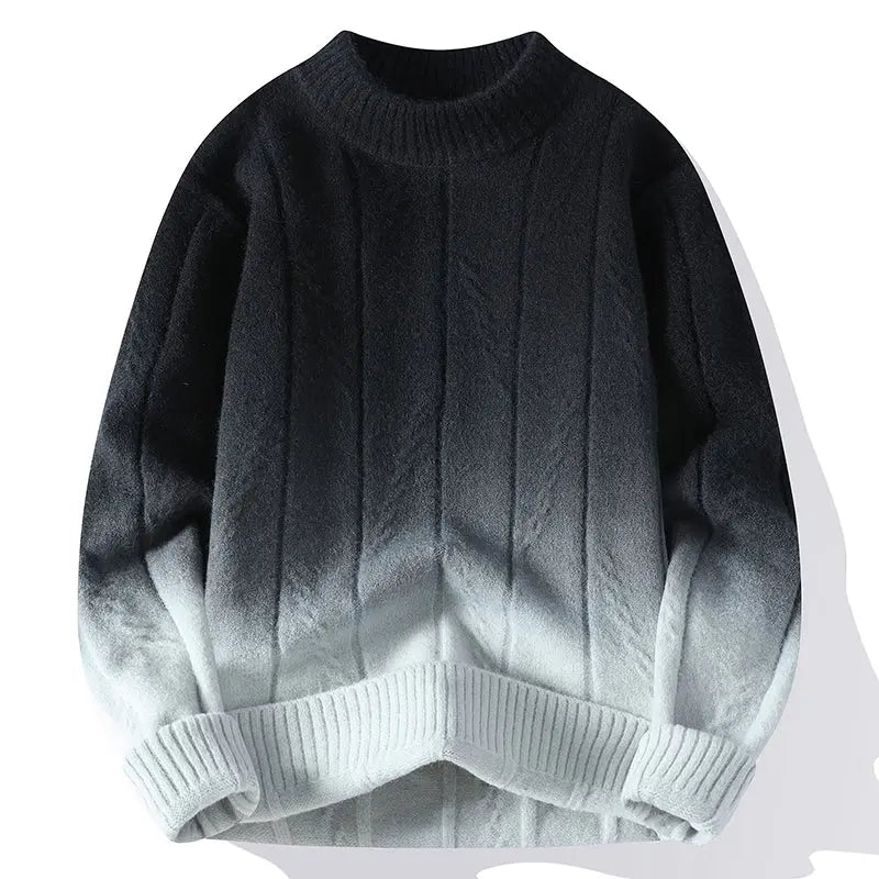Męski sweter - gradientowy wzór - na co dzień