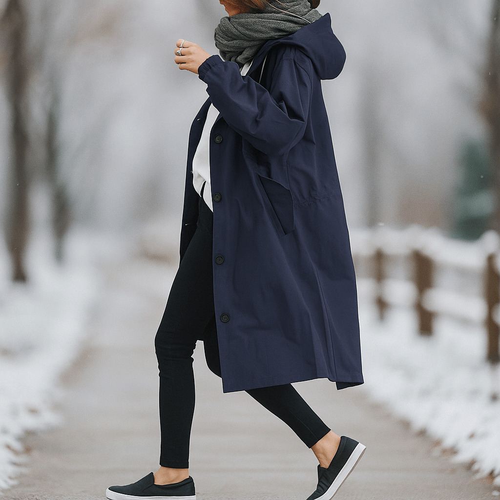 Angelica - Płaszcz Modowy Długi - Elegancki Ponadczasowy Styl - vivano - warszawa