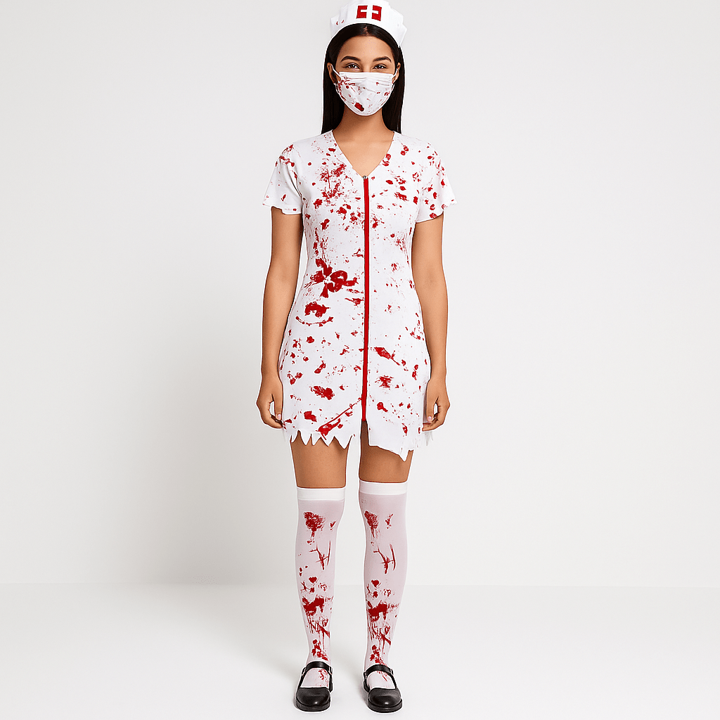 Anita - Przerażający Kostium Pielęgniarki - Realistyczny Efekt Plam Krwi - vivano - warszawa