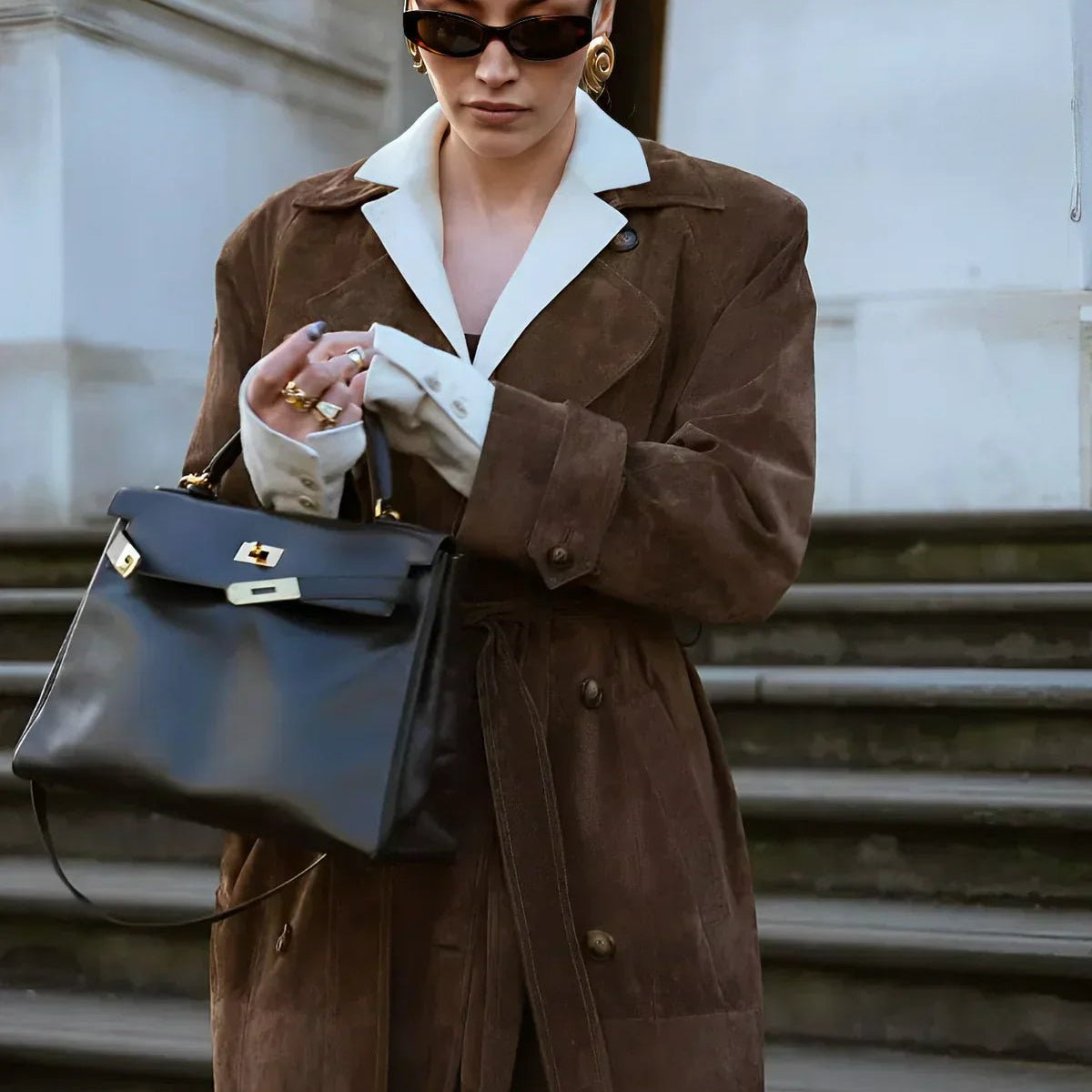 Bianca - Trencz w zamszu - Stylowy i trwały - vivano - warszawa