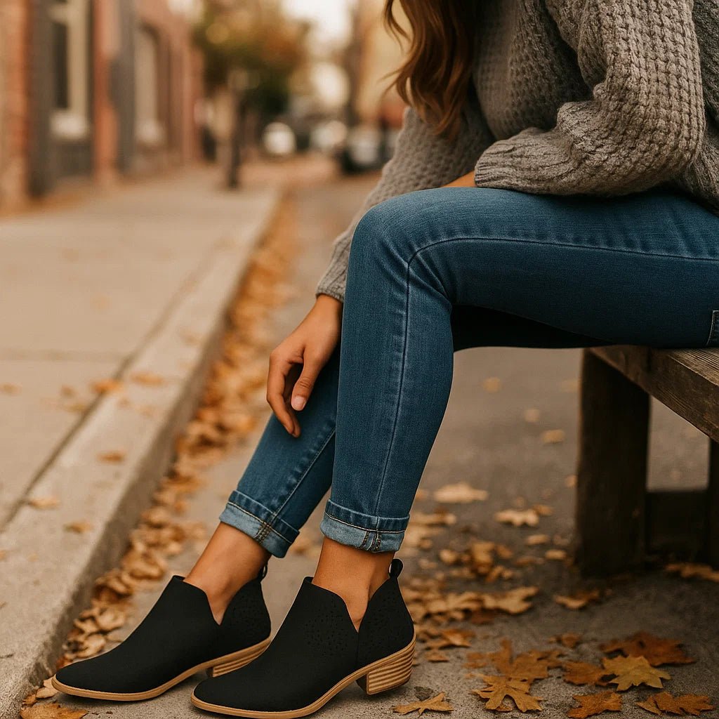 Botki Damskie na Kostkę z Krzyżowym Designem - vivano - warszawa