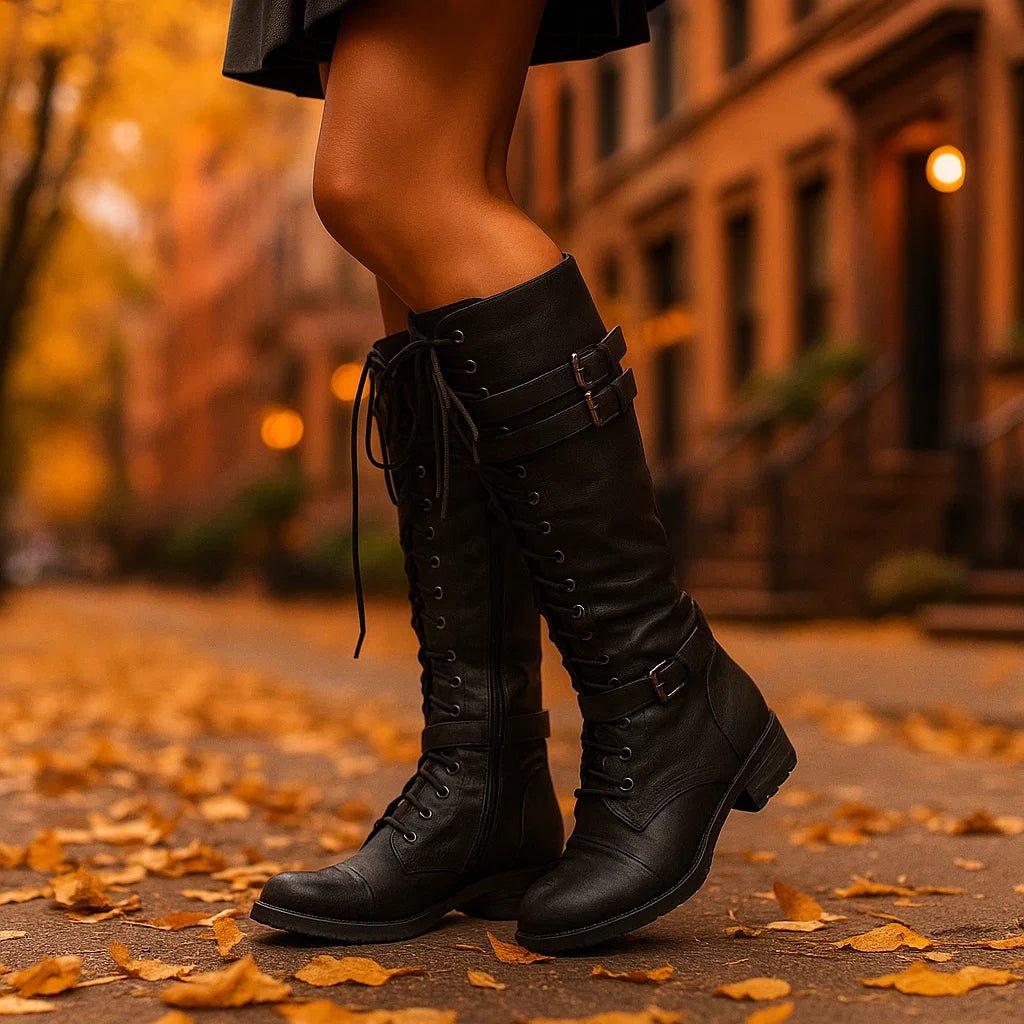 Botki Damskie Płaskie Vintage z Klamrą - vivano - warszawa