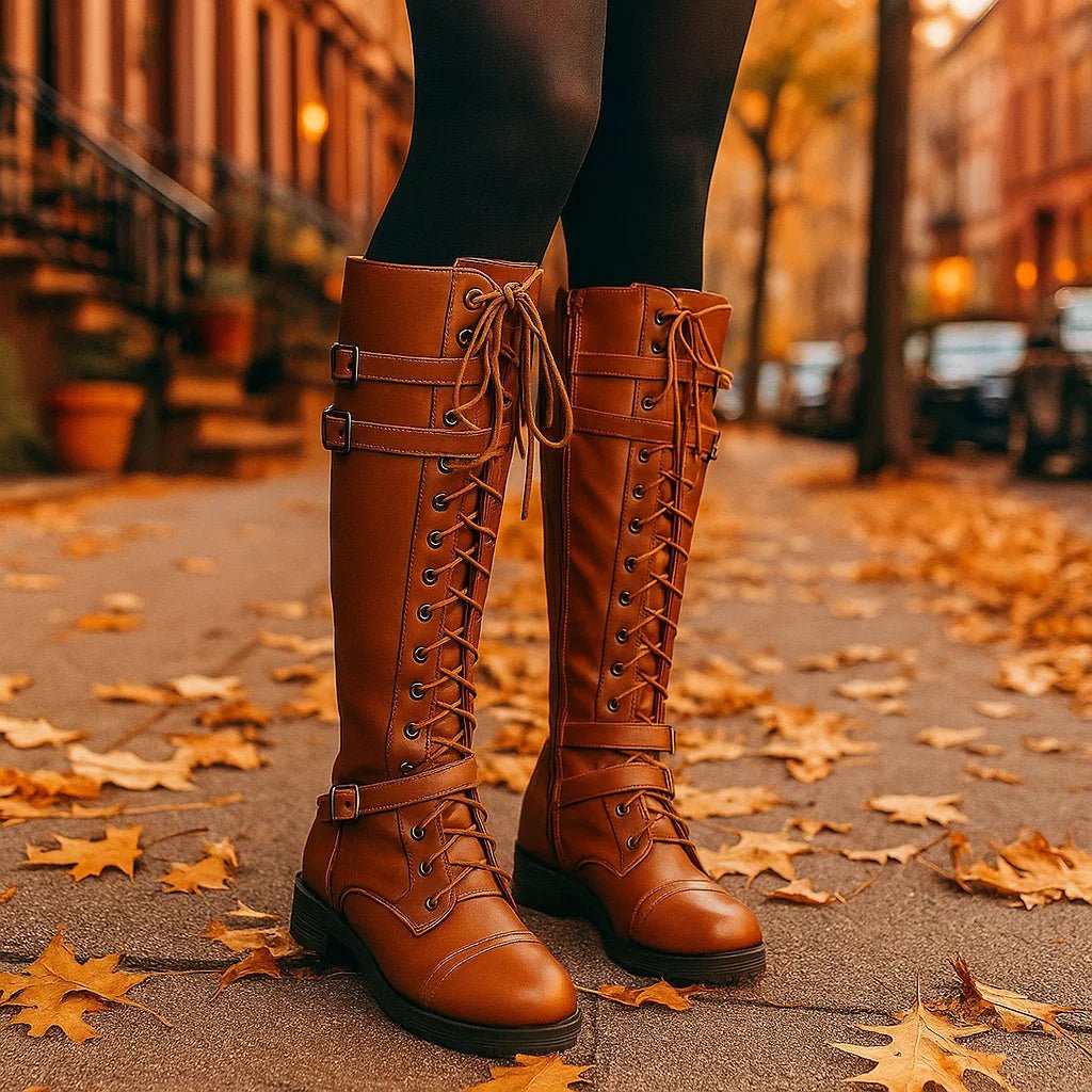 Botki Damskie Płaskie Vintage z Klamrą - vivano - warszawa