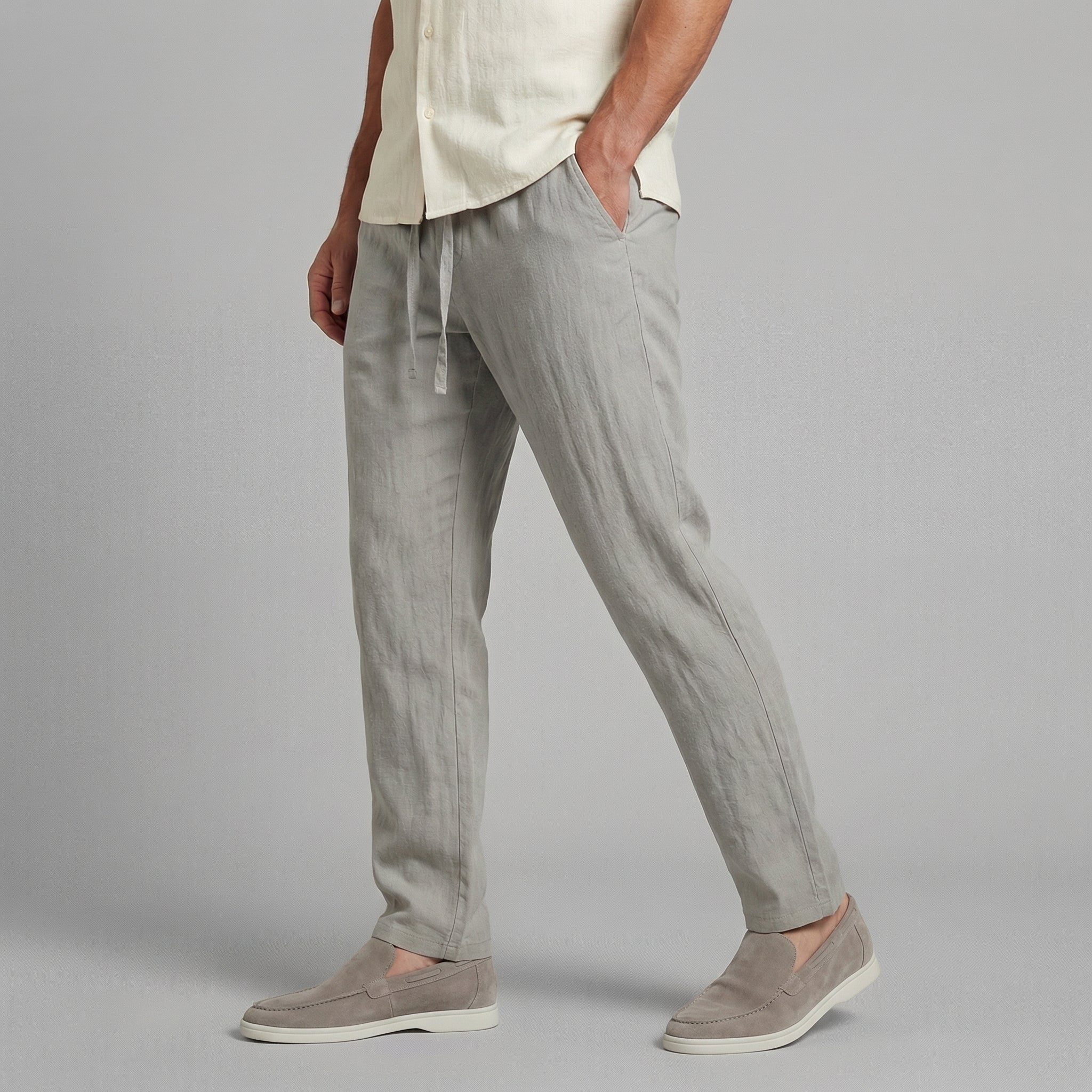 Spodnie Męskie Wide Leg Casual | Lniane, Letnie