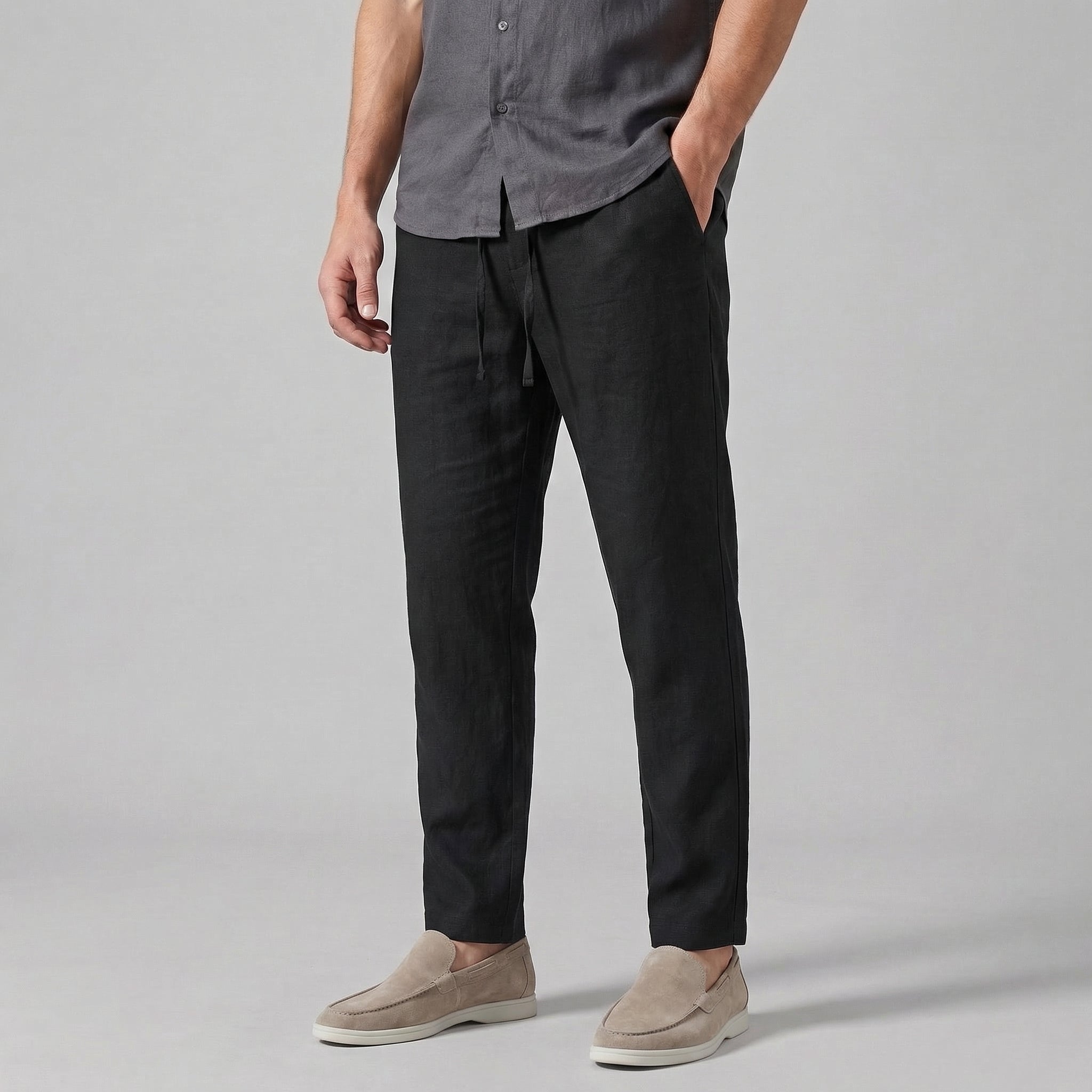 Spodnie Męskie Wide Leg Casual | Lniane, Letnie