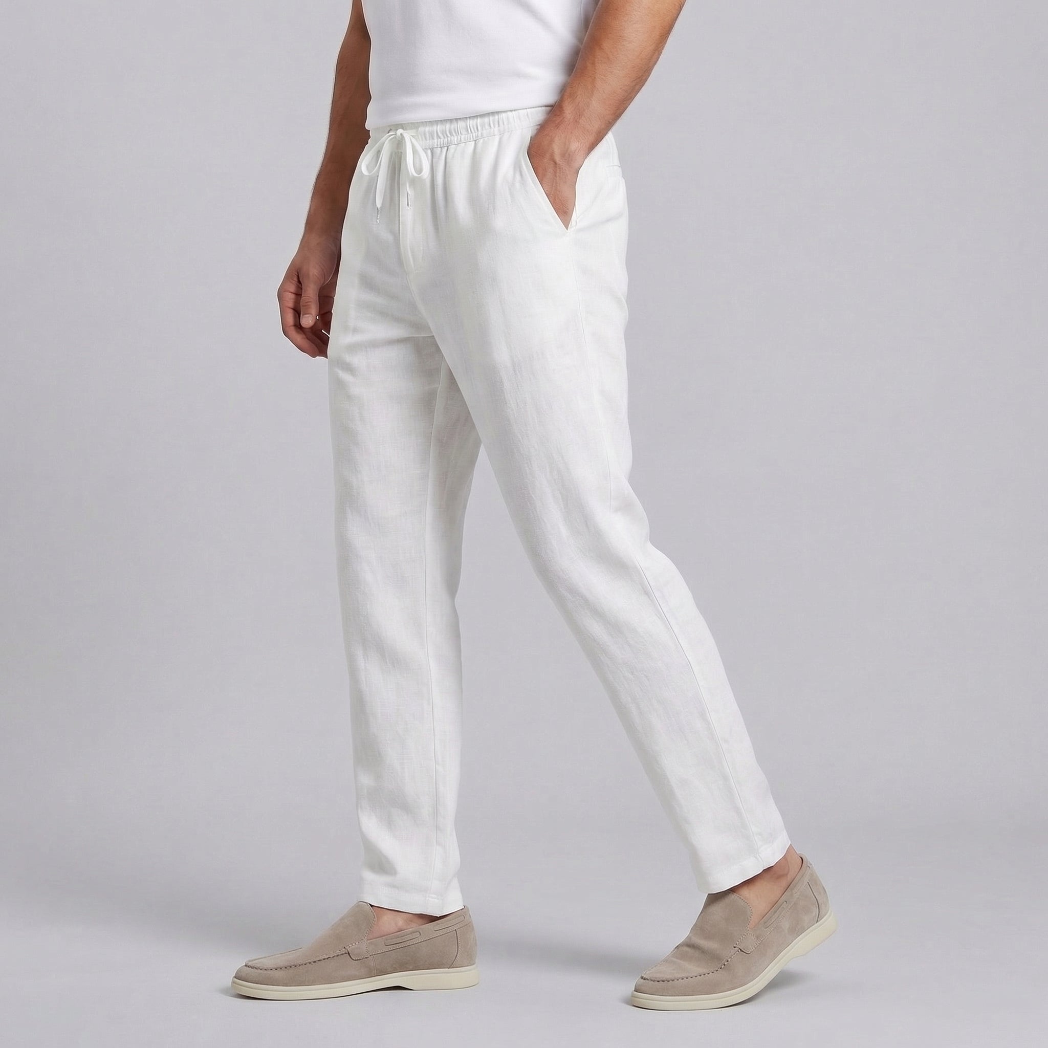 Spodnie Męskie Wide Leg Casual | Lniane, Letnie
