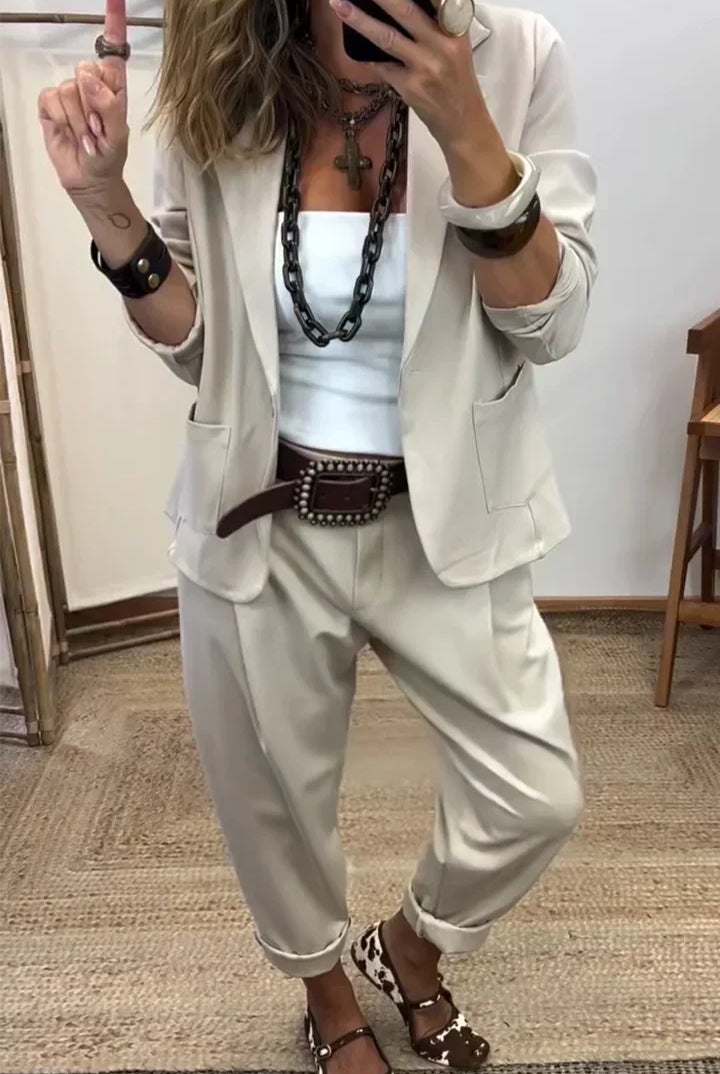 Garnitur Żakiet Spodnie | Beż, Czarny, Szary | Tailor Casual