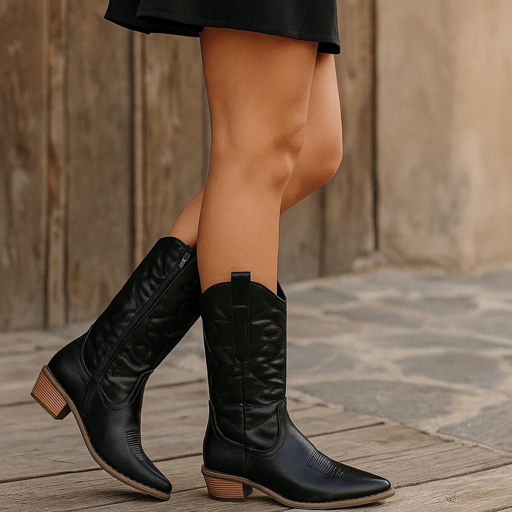 Carina – Eleganckie Cowboyskie Botki Damskie - vivano - warszawa