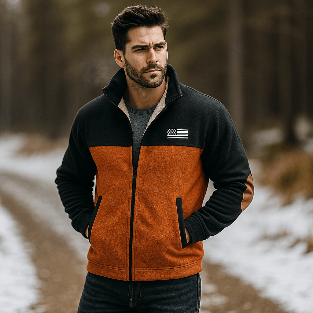 Ciepła Kurtka Polarowa Męska - Podszewka z Miękkiego Futra - vivano - warszawa