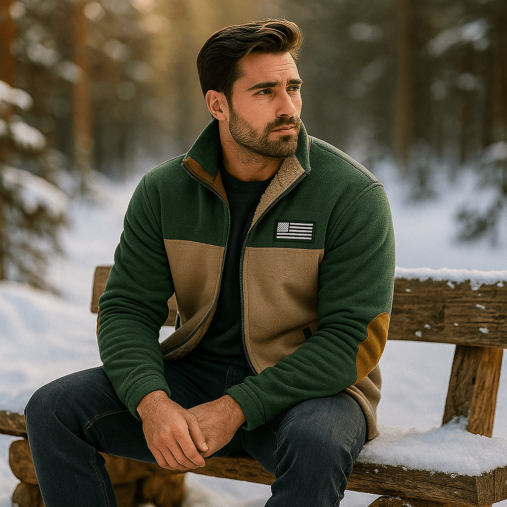 Ciepła Kurtka Polarowa Męska - Podszewka z Miękkiego Futra - vivano - warszawa