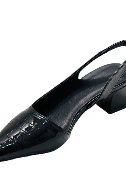 Czółenka Wintage Pointed Slingback - Blokowy obcas - vivano - warszawa