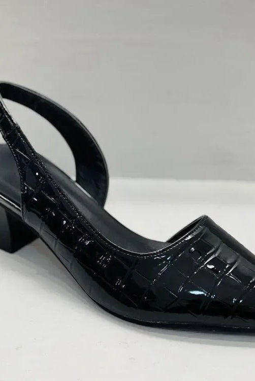 Czółenka Wintage Pointed Slingback - Blokowy obcas - vivano - warszawa