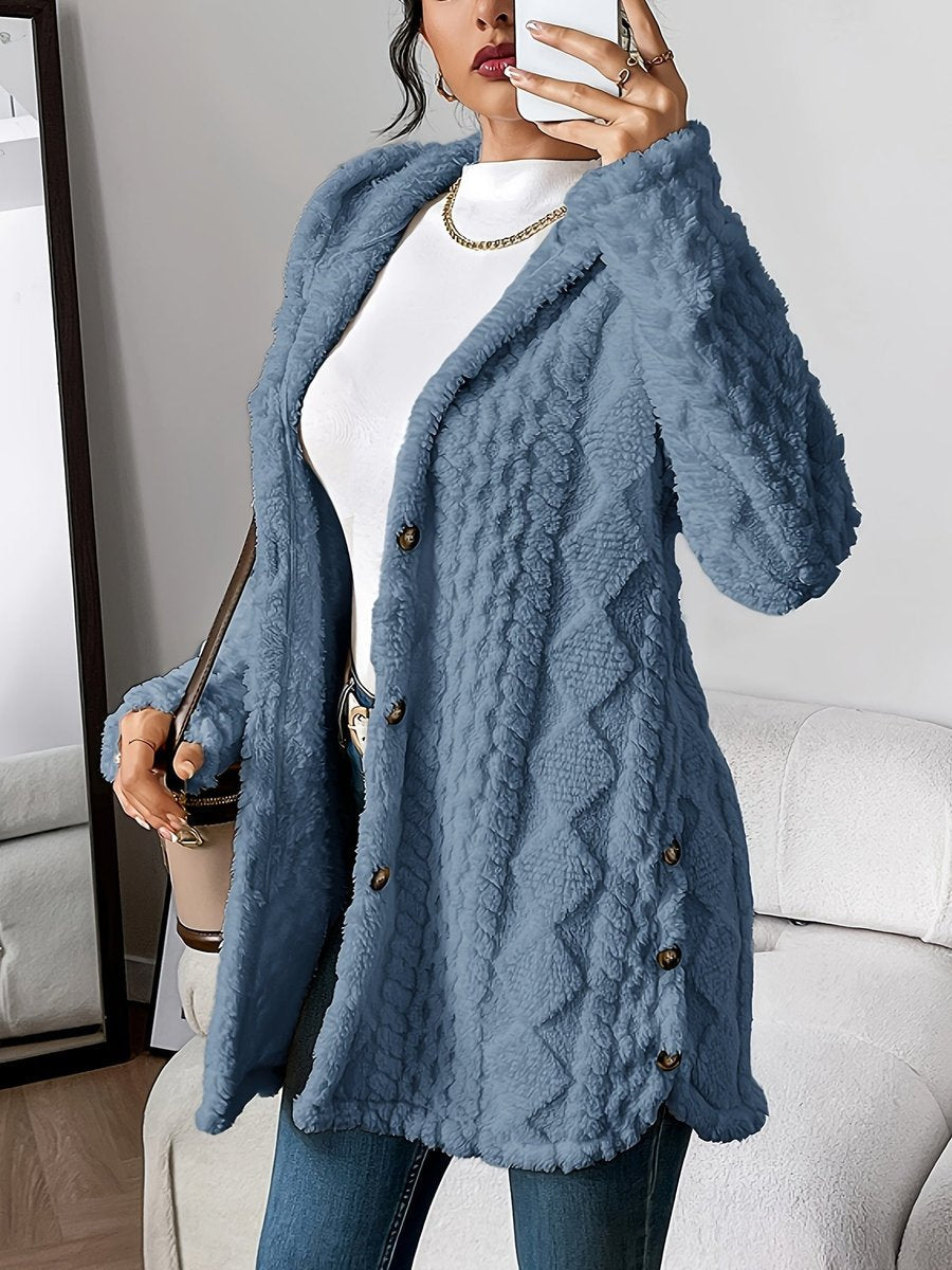 Wynne | Damski Pluszowy Kardigan z Kapturem Oversized