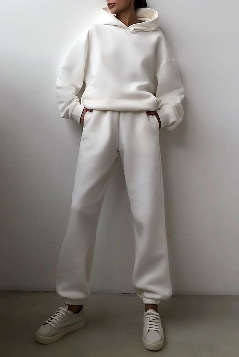 Komplet damski | Bluza z kapturem, spodnie joggingowe | Wygodny