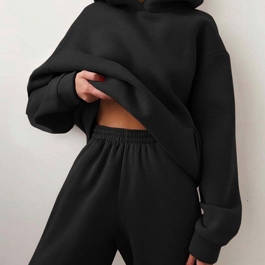 Komplet damski | Bluza z kapturem, spodnie joggingowe | Wygodny