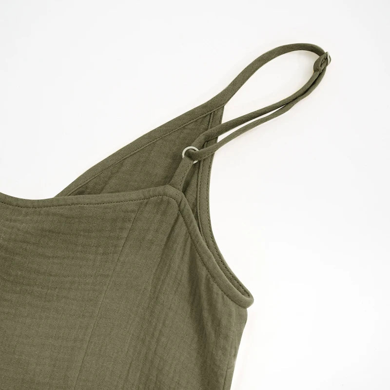 Damska Bawełniana Sukienka Midi z Wiązaniem w Talii - vivano - warszawa