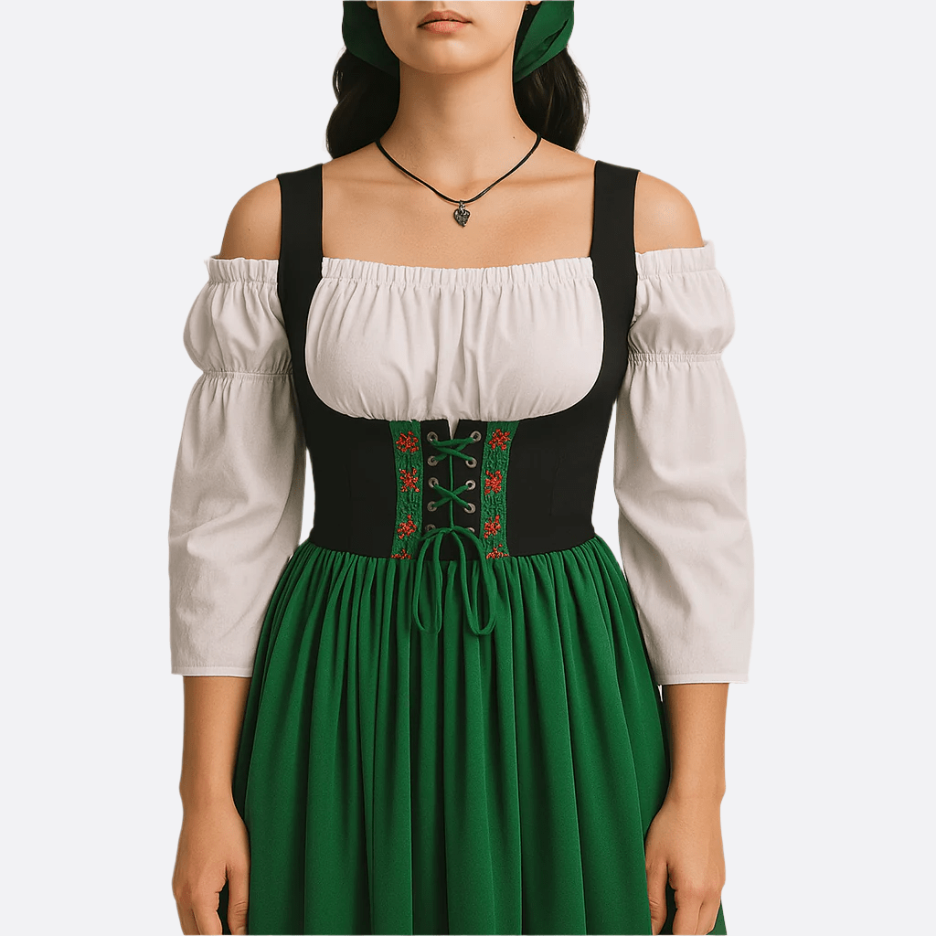 Damska Długa Sukienka Dirndl na Oktoberfest - Lekki Materiał - Tradycyjny Design - vivano - warszawa