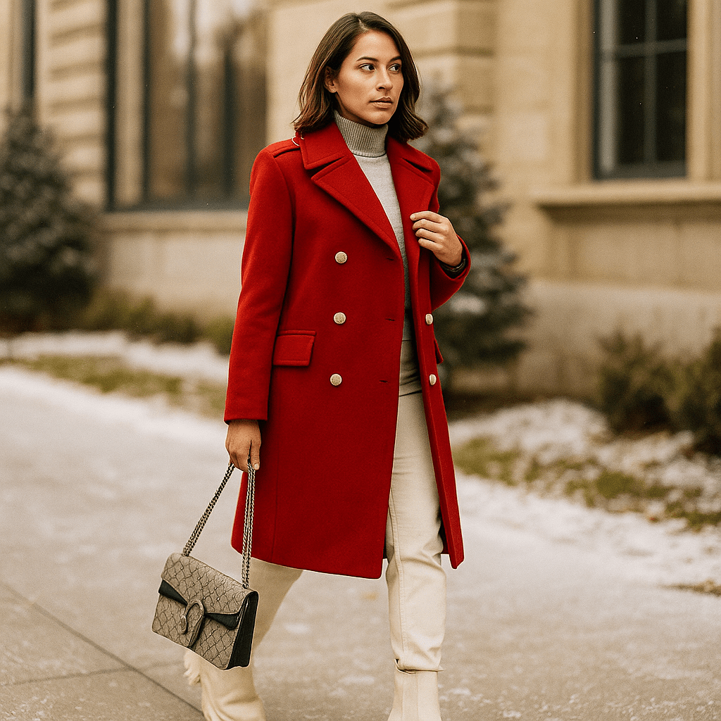 Damska kurtka - Dwurzędowa - Długie rękawy - Klapowy kołnierz - vivano - warszawa