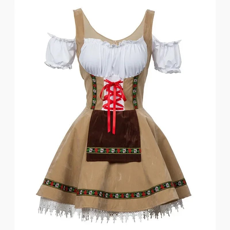 Damska Mini Dirndl Sukienka - Lekki Materiał - Elegancka Moda Trachten na Oktoberfest - vivano - warszawa