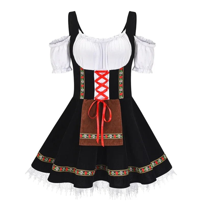 Damska Mini Dirndl Sukienka - Lekki Materiał - Elegancka Moda Trachten na Oktoberfest - vivano - warszawa