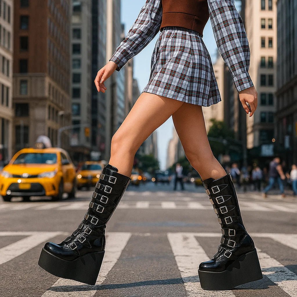 Damskie Botki na Koturnie z Regulowanymi Paskami - vivano - warszawa