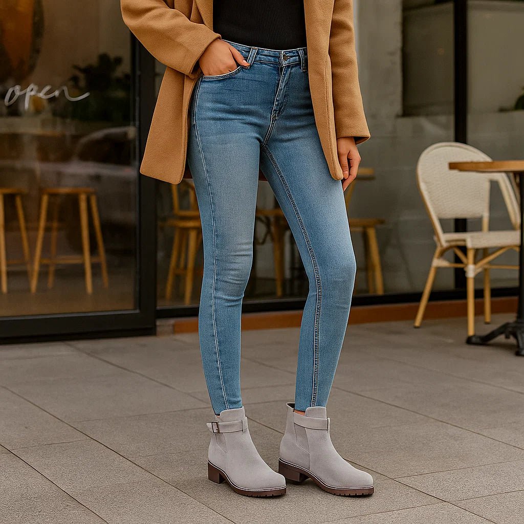 Damskie Botki na Obcasie z Elastyczną Wstawką - vivano - warszawa