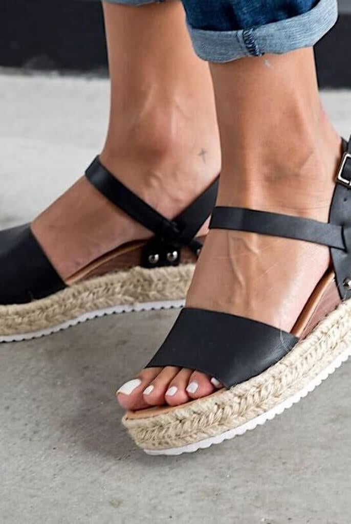 Damskie Espadryle Sandały - Koturnie z Paskiem Livia - vivano - warszawa