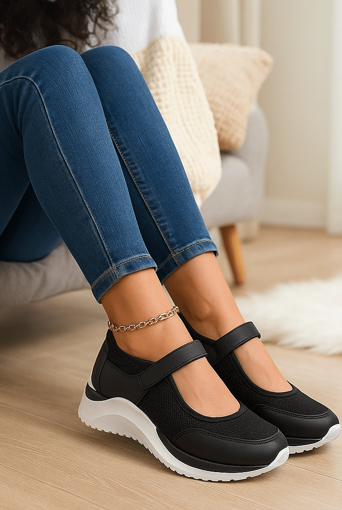 Damskie ortopedyczne buty sportowe z paskiem - vivano - warszawa