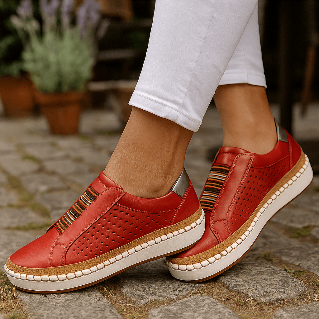 Damskie ortopedyczne mokasyny z perforowaną cholewką - vivano - warszawa