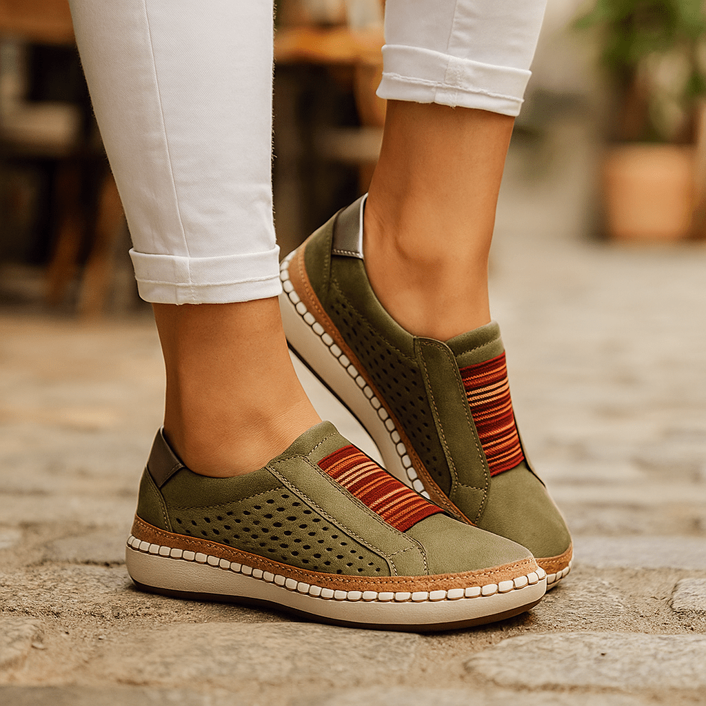 Damskie ortopedyczne mokasyny z perforowaną cholewką - vivano - warszawa