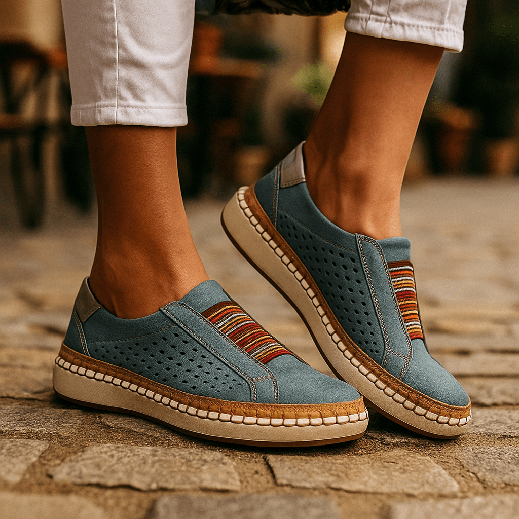 Damskie ortopedyczne mokasyny z perforowaną cholewką - vivano - warszawa