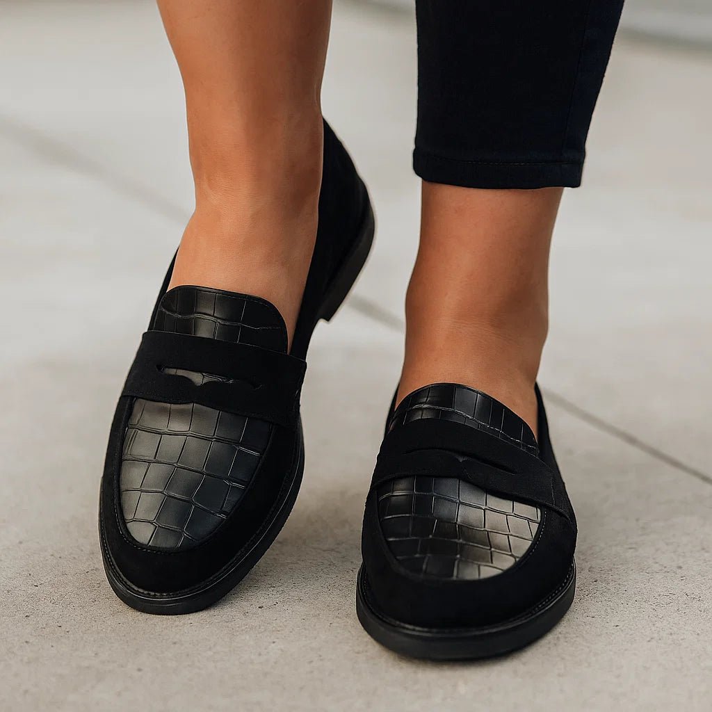 Damskie Skórzane Mokasyny z Wytłaczanym Wzorem - vivano - warszawa