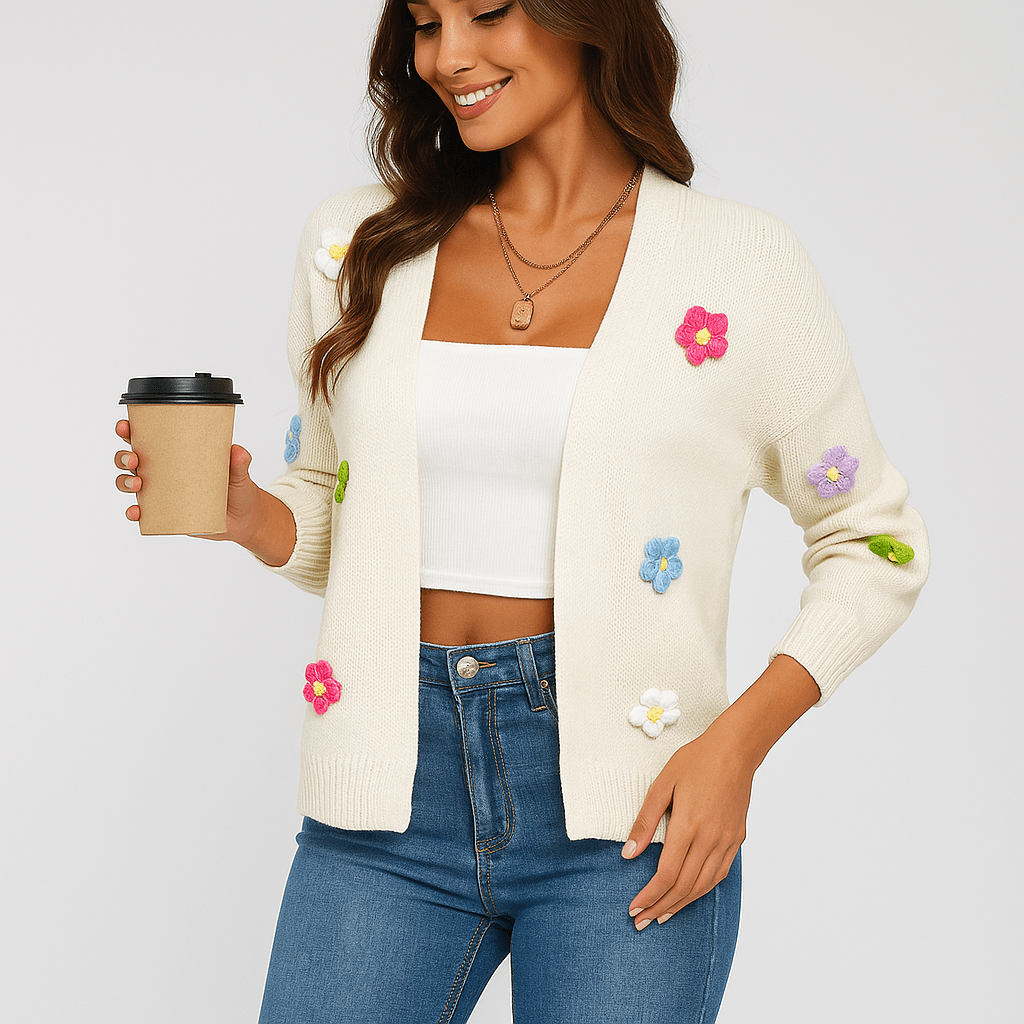 Długi Kardigan - Otwarty Przód - Komfort i Styl - vivano - warszawa