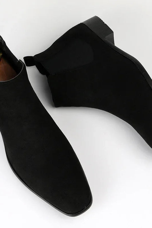 Męskie botki Chelsea - wydłużony nosek - elegancki design - zamek
