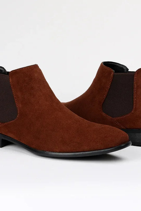 Męskie botki Chelsea - wydłużony nosek - elegancki design - zamek